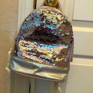 Luv Betsy by Betsy Johnson sparkly mermaid mini backpack.